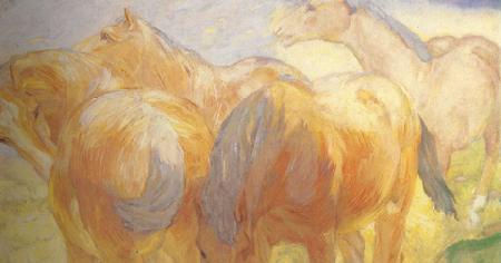 Franz Marc Large Lenggries Horse Painting 1 (mk34) Sweden oil painting art
